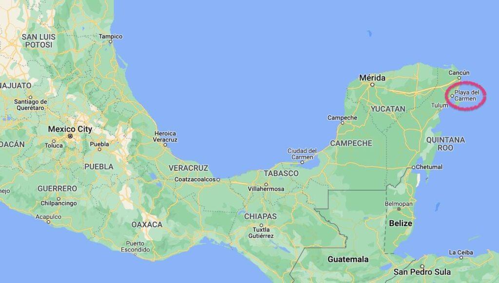 map location of playa del carmen in mexico