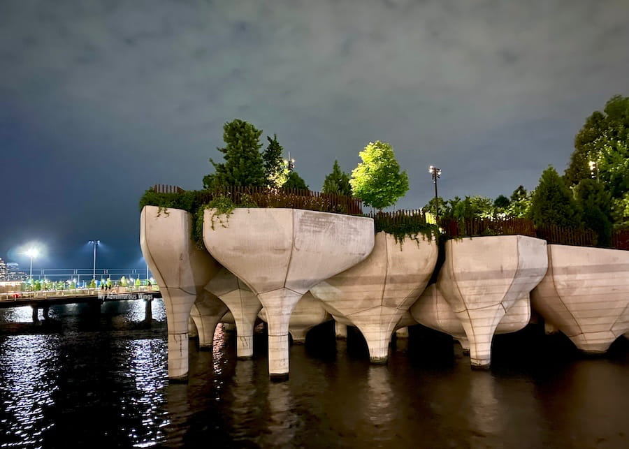 view of little island in Manhattan, where you can visit for free