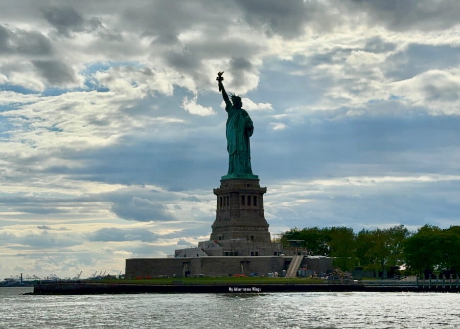view of the Statue of Liberty from a cruise